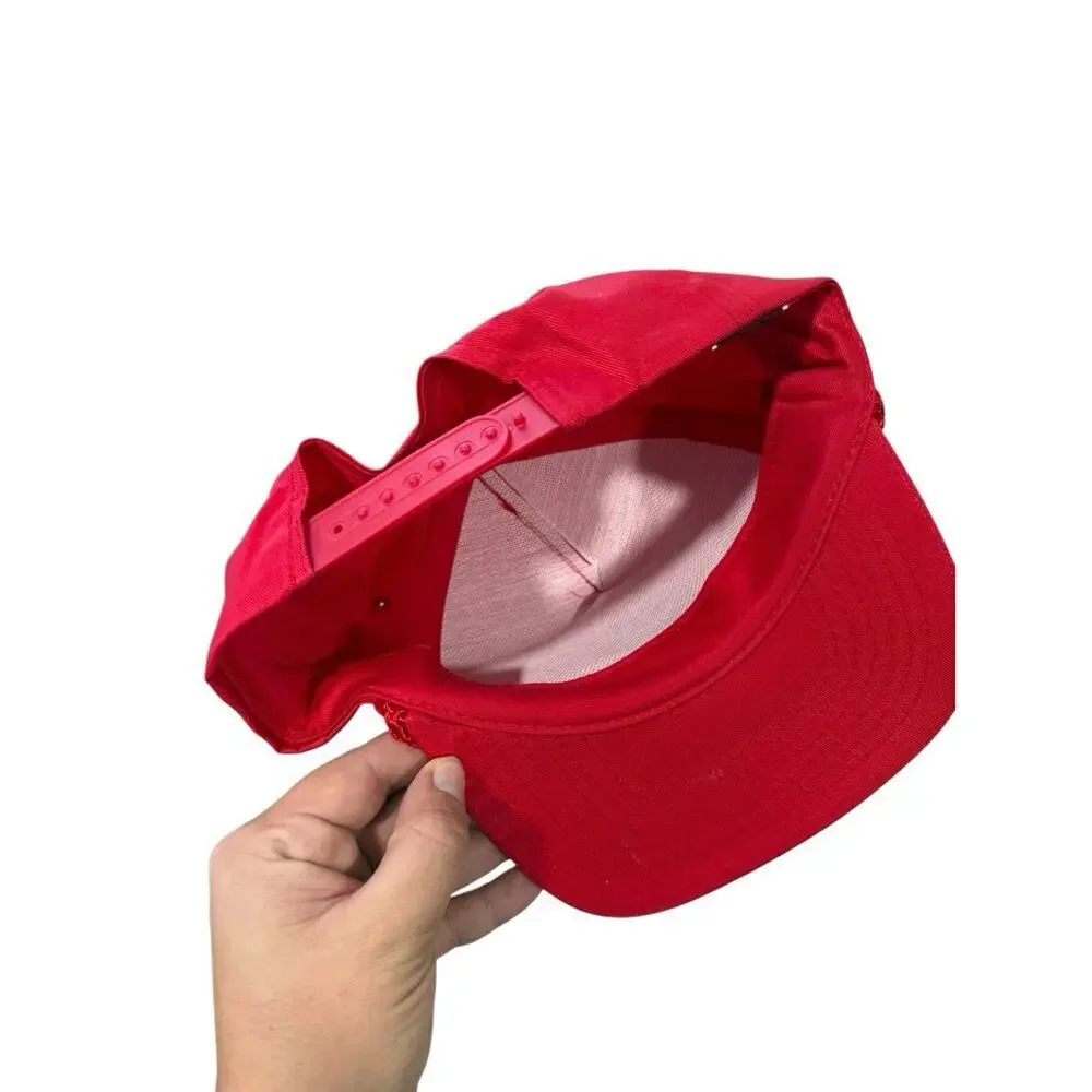 Vintage Luna Basics Lil Crab Fishing Team Red Rope Hat Baseball Cap One Size